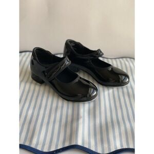 Weissman Black Patent Tap Shoes Hook & Loop Child Size 9.5 Style W2600
